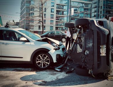 a car that has crashed into another car