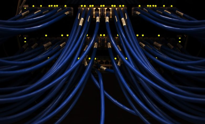 a bunch of blue wires connected to each other