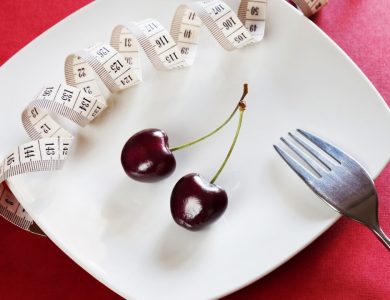 a plate with food and a fork