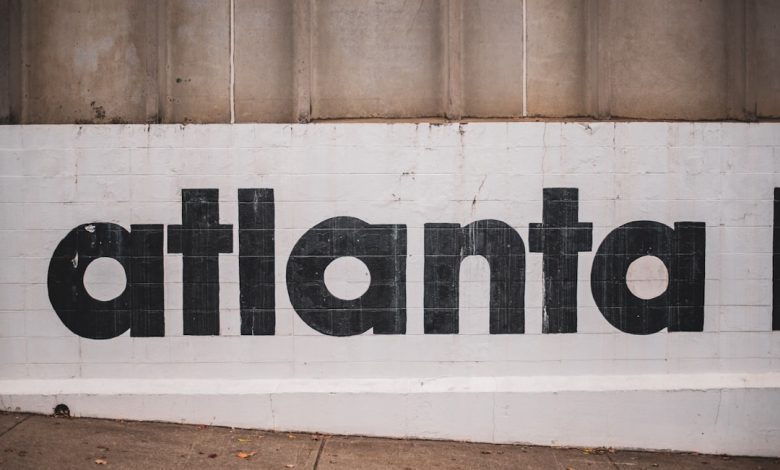 white and black Atlanta signage