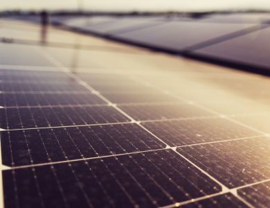 Close-up of solar panels harnessing renewable energy under the Austrian sun.